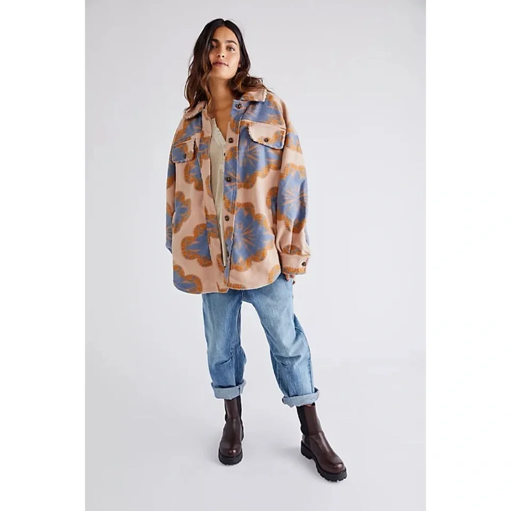 Free People Oversized Jacquard Ruby Jacket - Picture 8 of 8